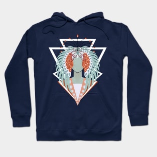 Art Deco Phoenix lady - Red, white and  blue palette Hoodie